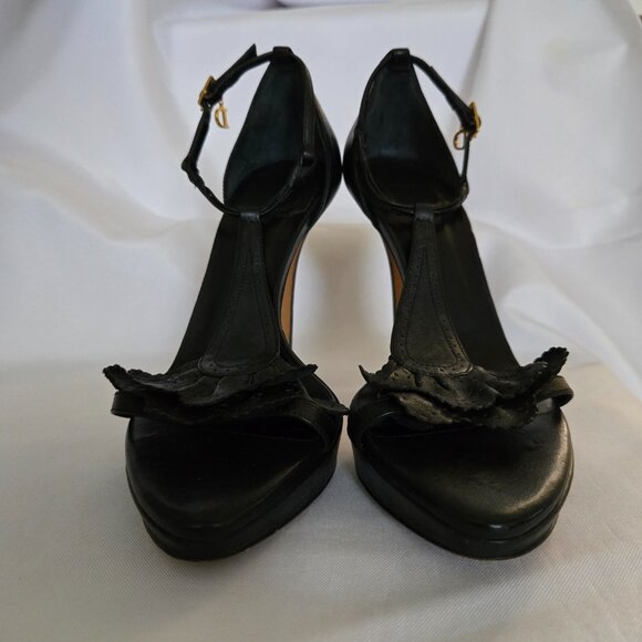Christian Dior Platform Leather Heels Sandals SZ 36.5 (6.5) - Picture 3 of 15